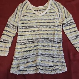 Blue and Yellow Free People long sleeve